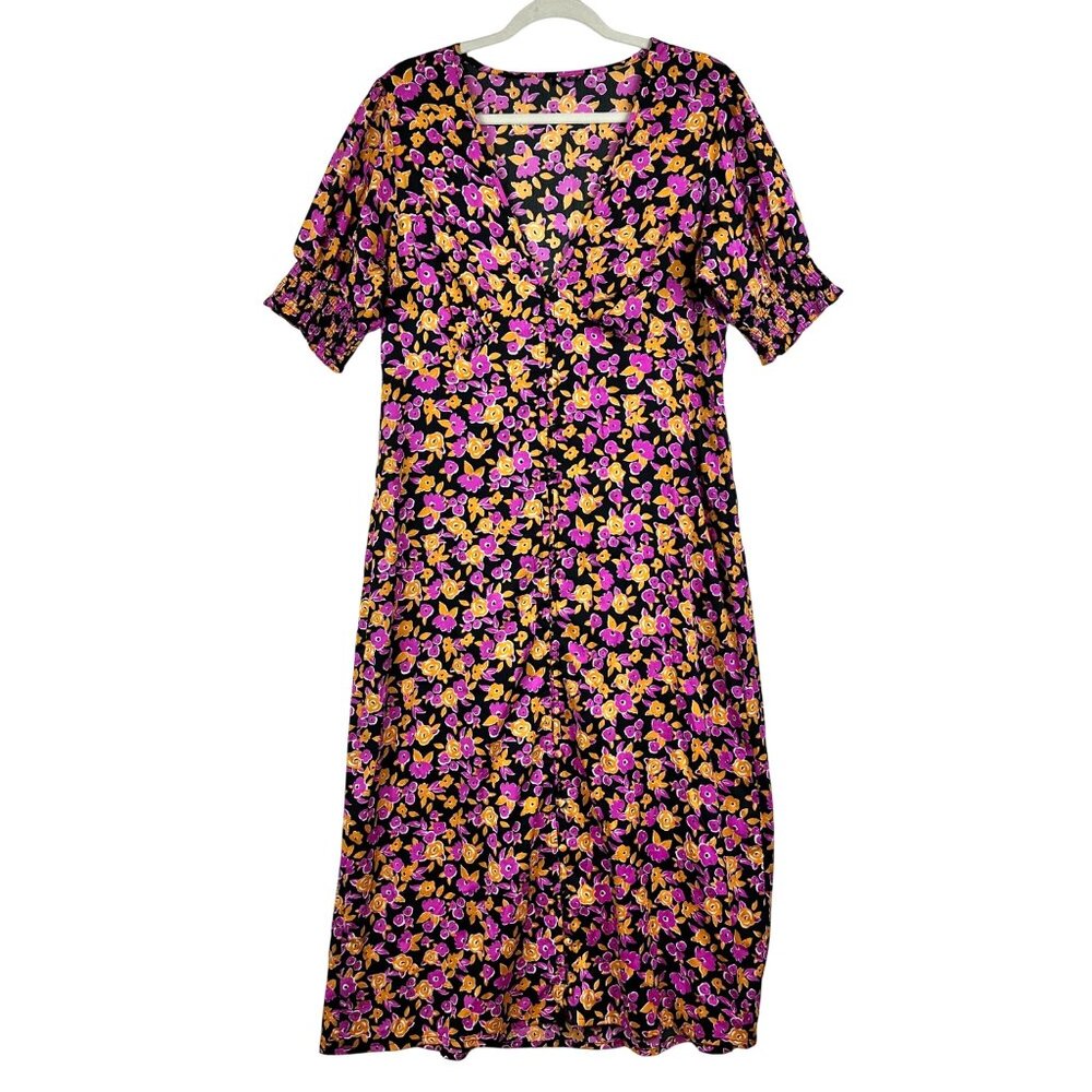 Influence Micro Floral Button Dress Size 10 Cottagecore Prairie Fairy Romantic